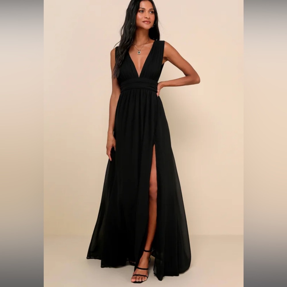 Lulus black chiffon maxi dress